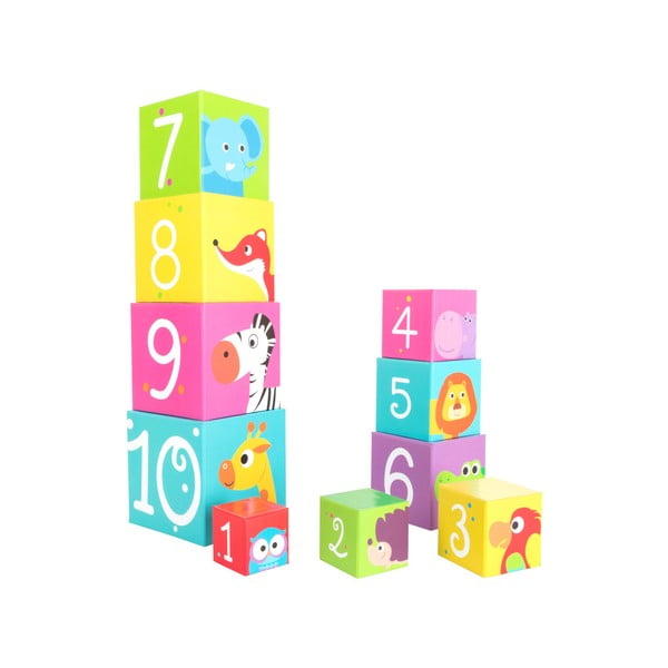 Detské stohovateľné kocky Legler Wild Animals, 10 ks-image-4