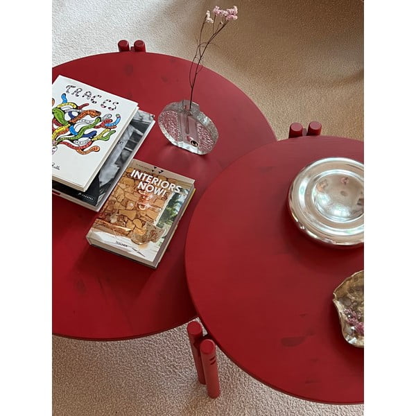 Zelený okrúhly konferenčný stolík z borovicového dreva ø 60 cm Sticks – Karup Design-image-4