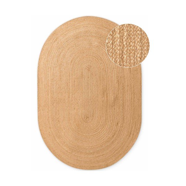 Obojstranný/ručne tkaný jutový koberec v prírodnej farbe 160x230 cm Braided – Hanse Home