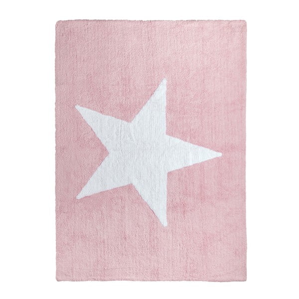 Ružový bavlnený koberec Happy Decor Kids Star, 160 x 120 cm