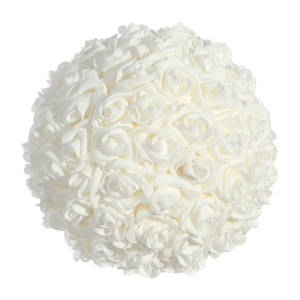 Biela dekorácia Denzzo Roses, priemer 20 cm