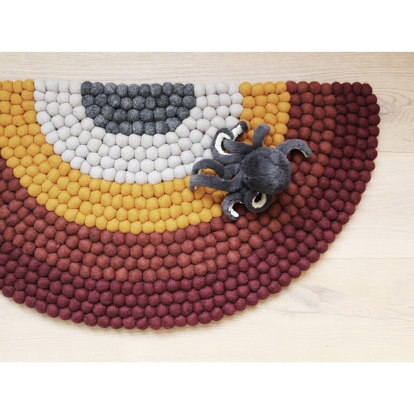 Detský guľôčkový vlnený koberec Wooldot Ball Rugs Rainbow Red-image-3