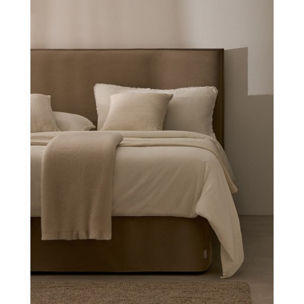 Taupe čalúnené čelo postele 180x118 cm Jaira – Kave Home-image-2