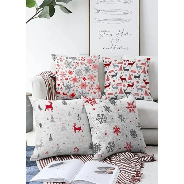 Obliečky na vankúše v súprave 4 ks s vianočným motívom 43x43 cm Merry Christmas – Mila Home-image-2