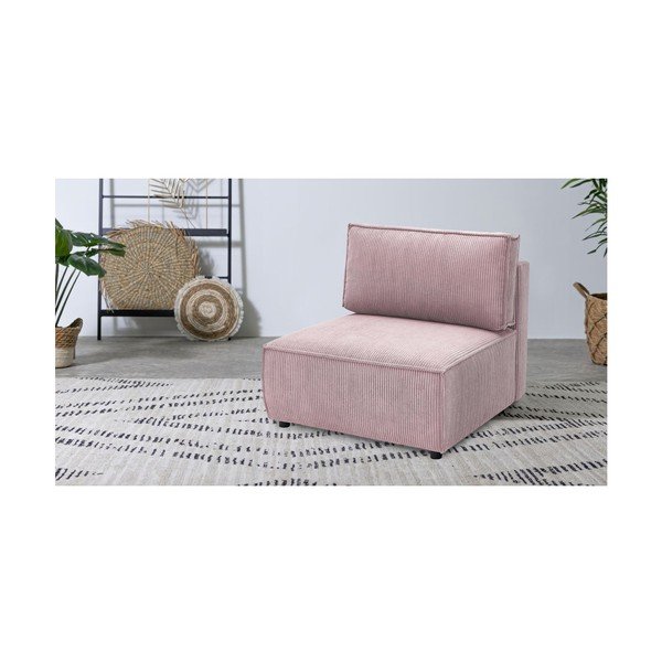 Svetloružový menčestrový modul pohovky (stredový diel) Nihad modular – Bobochic Paris-image-1