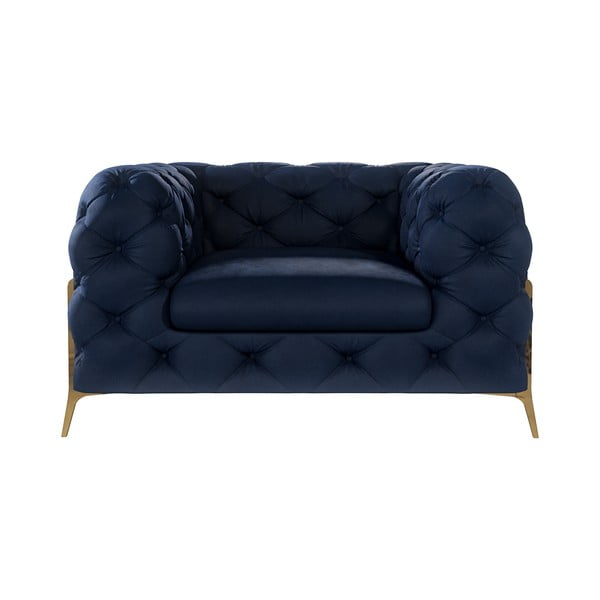 Tmavomodré zamatové kreslo Chelsea Bis – Ropez-image-2