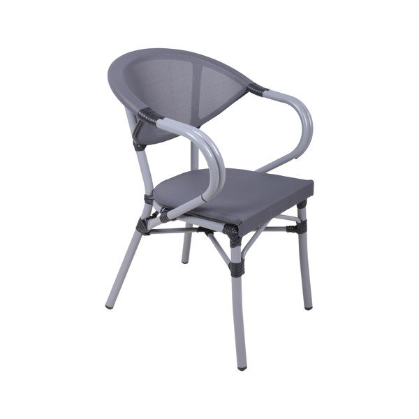 Sivá kovová záhradná stolička Toskana – Garden Pleasure-image-1