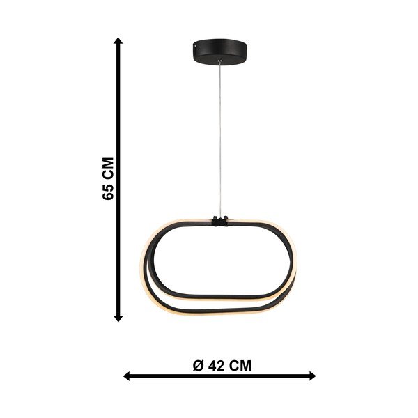 Čierne kovové LED závesné svietidlo ø 42 cm Loca – Squid Lighting-image-3