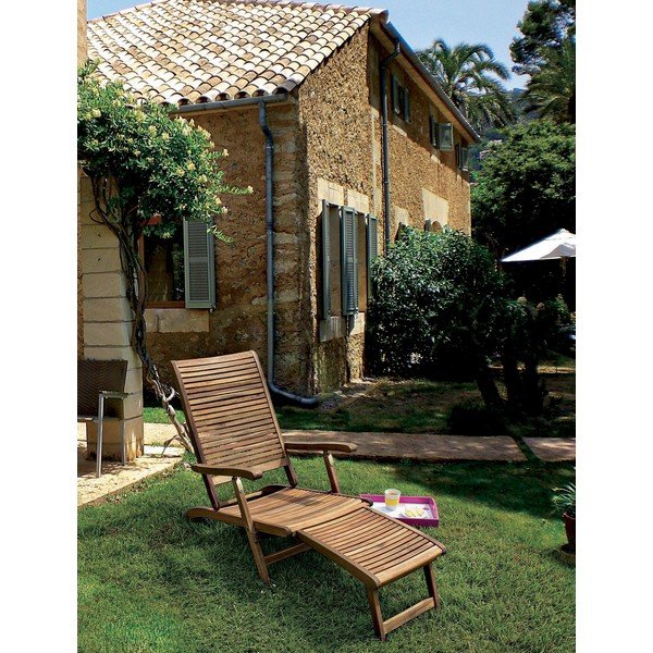 Drevené záhradné ležadlo v prírodnej farbe Noemi – Bizzotto-image-1