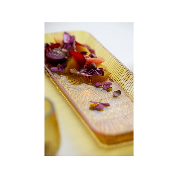 Oranžový sklenený servírovací tanier 14x38 cm Kusintha – Bitz-image-2