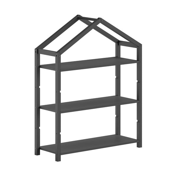 Antracitová detská knižnica z borovicového dreva 111x141x40 cm Dallas – Vipack