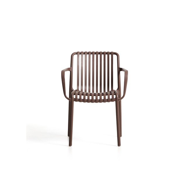 Hnedá plastová záhradná stolička Isabellini – Kave Home-image-4