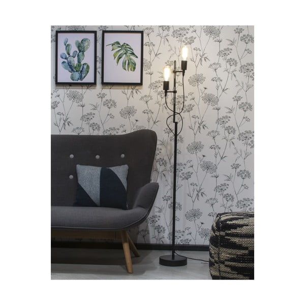 Čierna stojacia lampa s kovovým tienidlom (výška 152 cm) Seattle – it's about RoMi-image-1