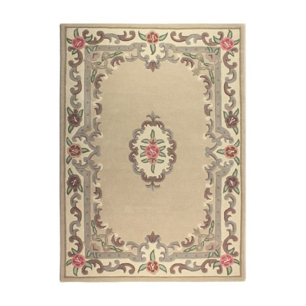 Béžový vlnený koberec Flair Rugs Aubusson, 75 × 150 cm