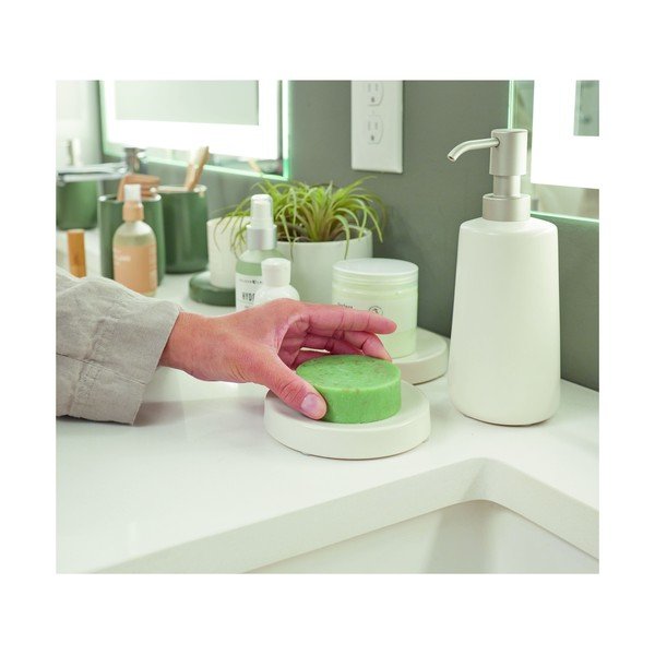 Biela keramická nádobka na mydlo iDesign Eco Vanity-image-4