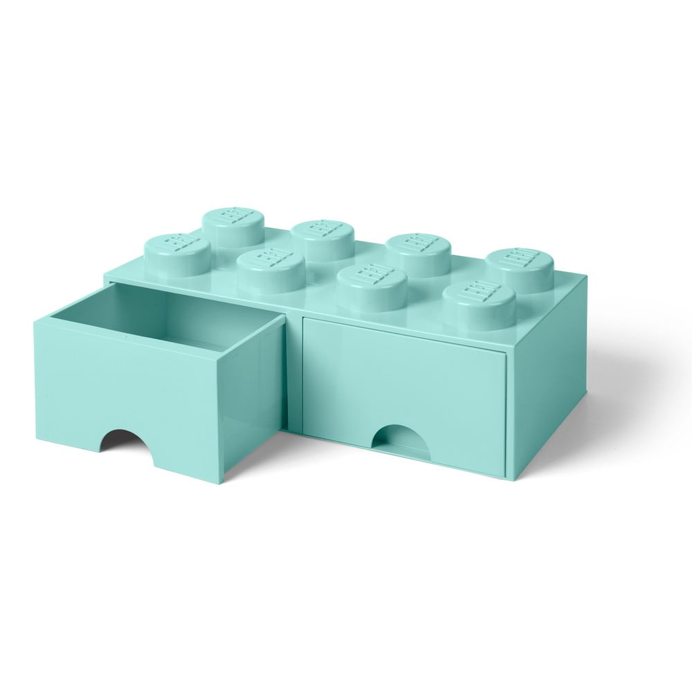 Mentolovozelený úložný box s dvoma zásuvkami LEGO®
