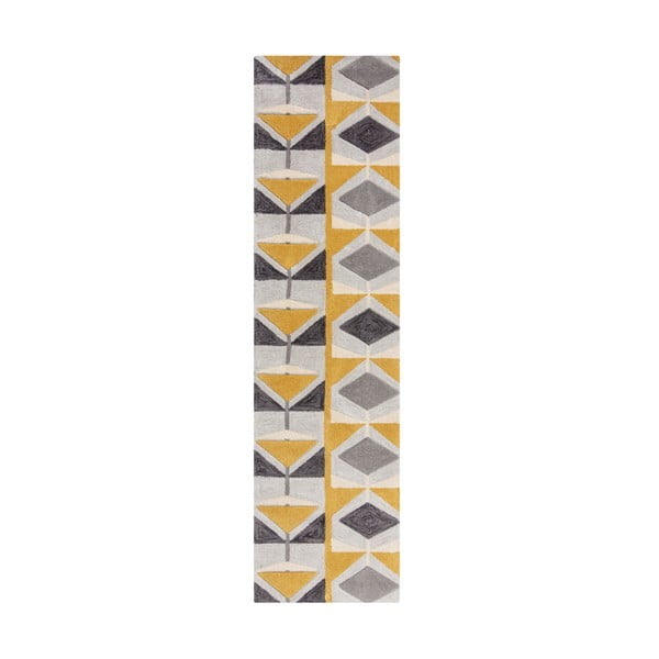Sivo-žltý behúň Flair Rugs Kodiac, 60 x 230 cm