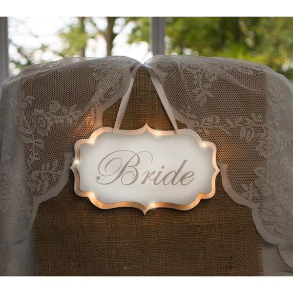 Svadobná dekorácia s LED svetielkami Bride