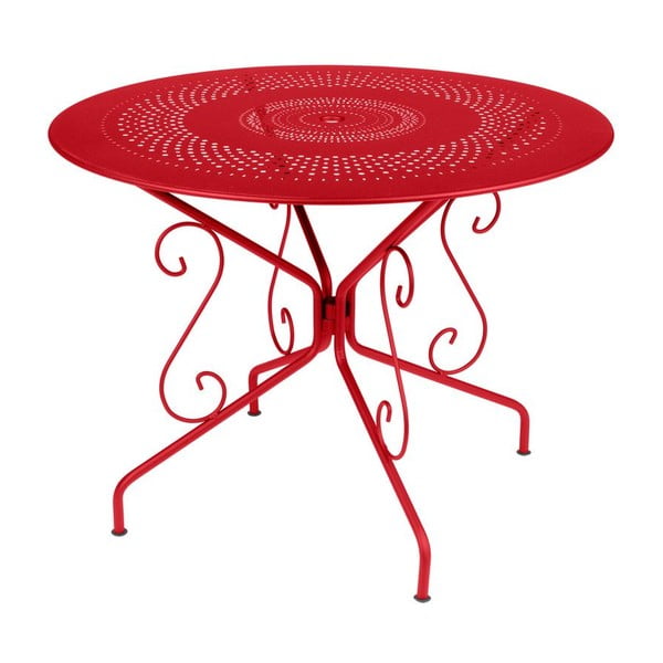 Sýtočervený kovový stôl Fermob Montmartre, Ø 96 cm