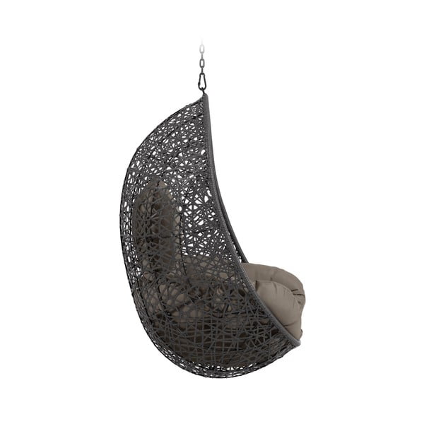 Tmavosivé závesné záhradné kreslo z umelého ratanu Florina – Kave Home-image-2