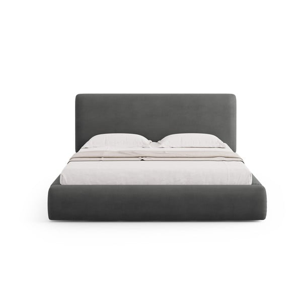 Sivá čalúnená dvojlôžková posteľ s úložným priestorom s roštom 180x200 cm Colonel – Cosmopolitan Design-image-3
