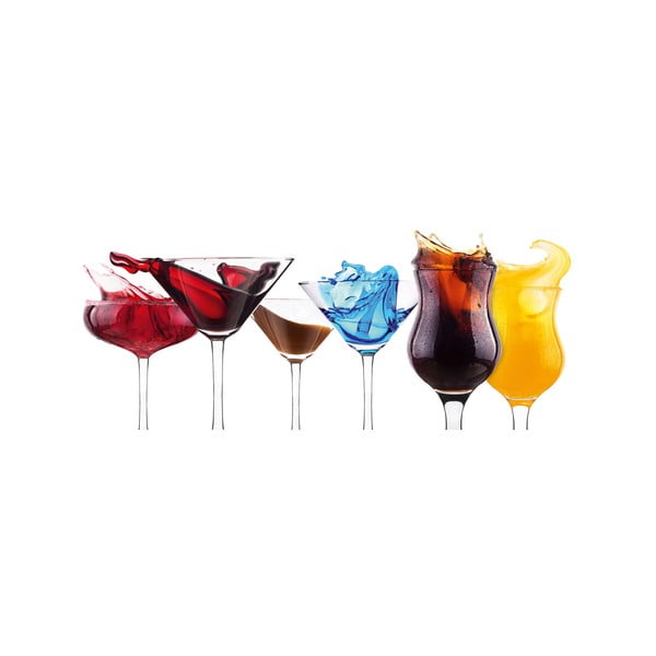 Sklenený obraz Splashing Cocktails, 30x80 cm