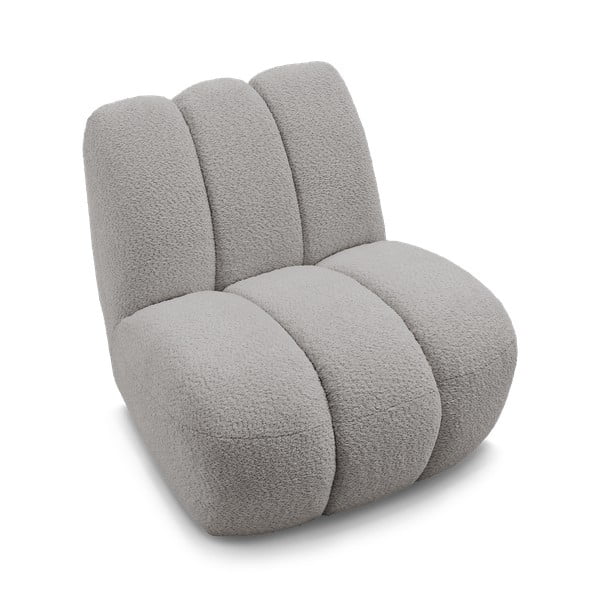 Svetlosivé kreslo z textílie buklé Janissaire – Bobochic Paris-image-4