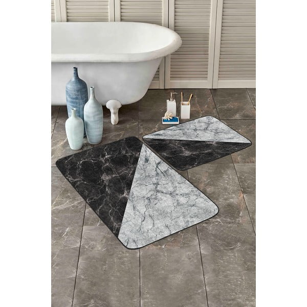 Čiernobiele kúpeľňové predložky v súprave 2 ks 60x100 cm - Mila Home-image-3