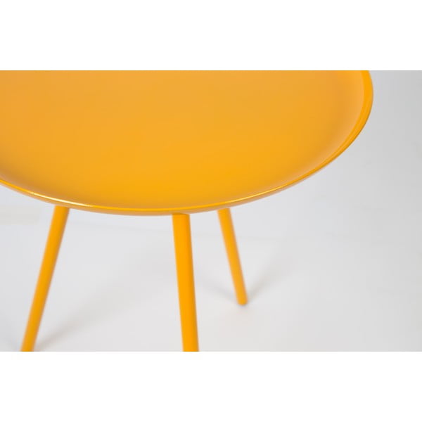 Žltý odkladací stolík White Label Frost-image-1