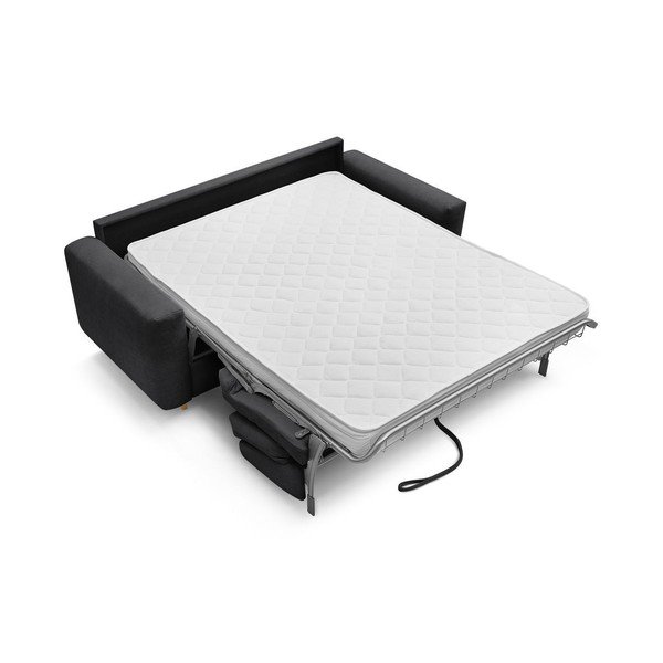 Čierna pohovka na každodenné spanie/rozkladacia 200 cm Cocoone – Bobochic Paris-image-3