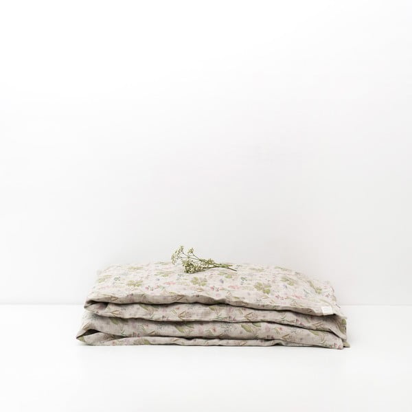 Detské béžové ľanové obliečky Linen Tales Botany, 140 x 200 cm-image-3