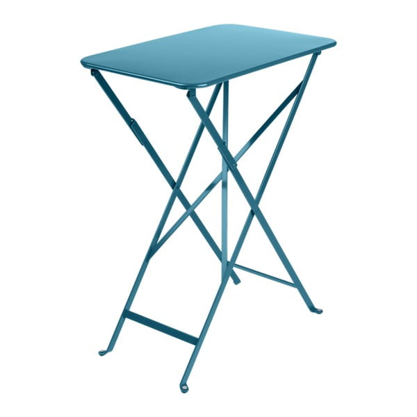 Modrý záhradný stolík Fermob Bistro, 37 × 57 cm