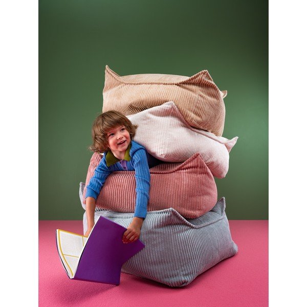 Modrý menčestrový detský sedací vak Square – Wigiwama-image-3