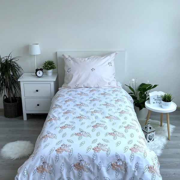 Svetložlté bavlnené detské obliečky so svietiacim efektom na jednolôžko 140x200 cm Lion King "Best friends" – Jerry Fabrics-image-2