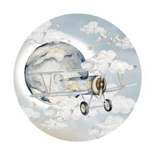 Nástenná detská samolepka Dekornik Plane in a Circle, ø 150 cm