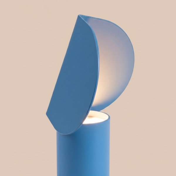 Svetlomodrá hliníková LED stolová lampa (výška  15 cm) BISCUIT – Thoro-image-3