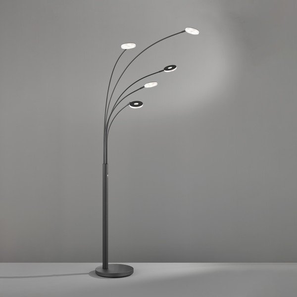 Čierna LED stmievateľná stojacia lampa (výška 225 cm) Dent – ​​Fischer & Honsel-image-1