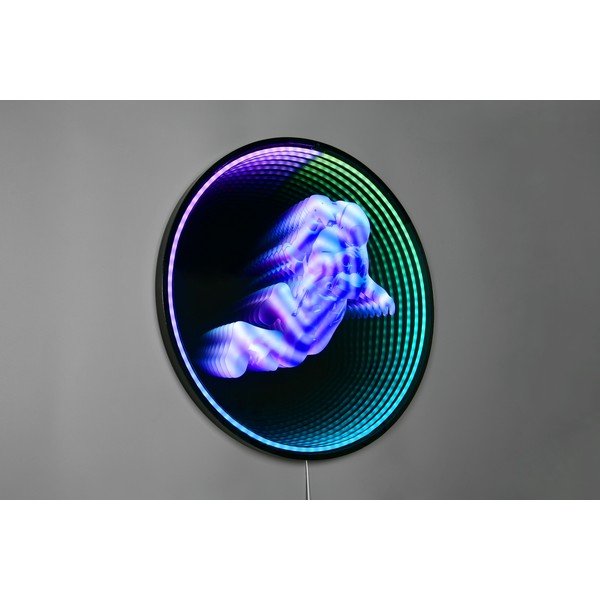 Čierna nástenná svetelná dekorácia do zásuvky ø 60 cm Duke – Reality-image-1