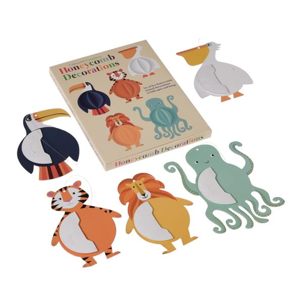 Sada 5 papierových dekorácií Rex London Colourful Creatures