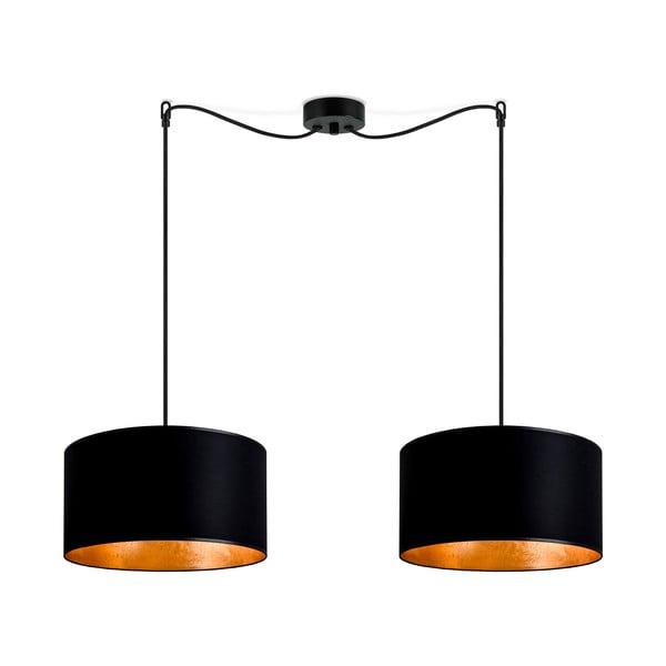 Závesné dvojramenné svietidlo v čierno-zlatej farbe Sotto Luce Mika, ⌀ 36 cm