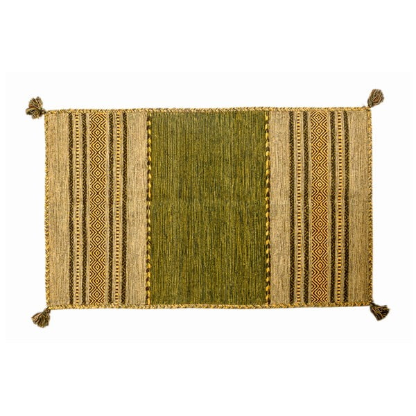 Zelený ručne tkaný koberec Navaei & Co Kilim Tribal 703, 200 x 140 cm