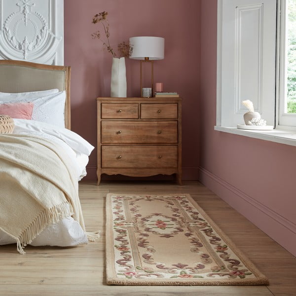 Béžový vlnený behúň Flair Rugs Aubusson, 67 x 210 cm-image-1