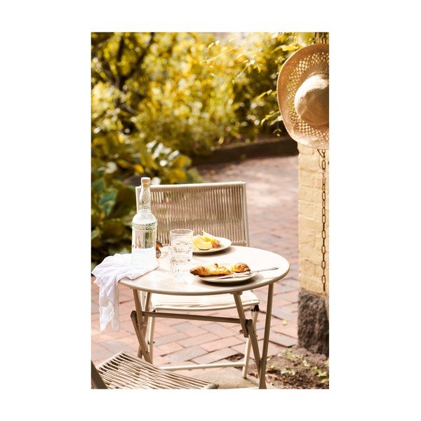 Béžová kovová záhradná jedálenská súprava pre 2 osoby Arcas – House Nordic-image-4