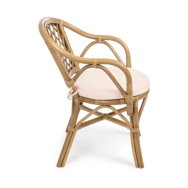 Drevená/ratanová záhradná stolička v prírodnej farbe Athina – Bizzotto-image-3