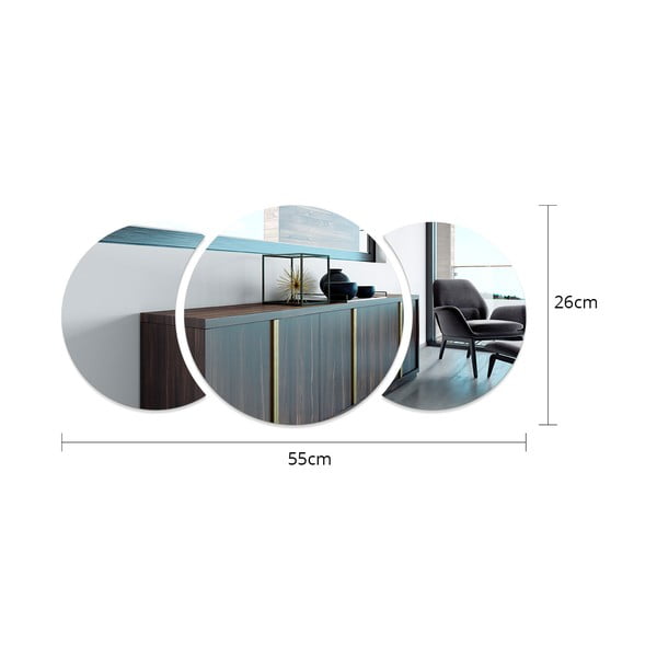 Samolepka na stenu 26x26 cm Half-moon Mirror - Ambiance-image-2