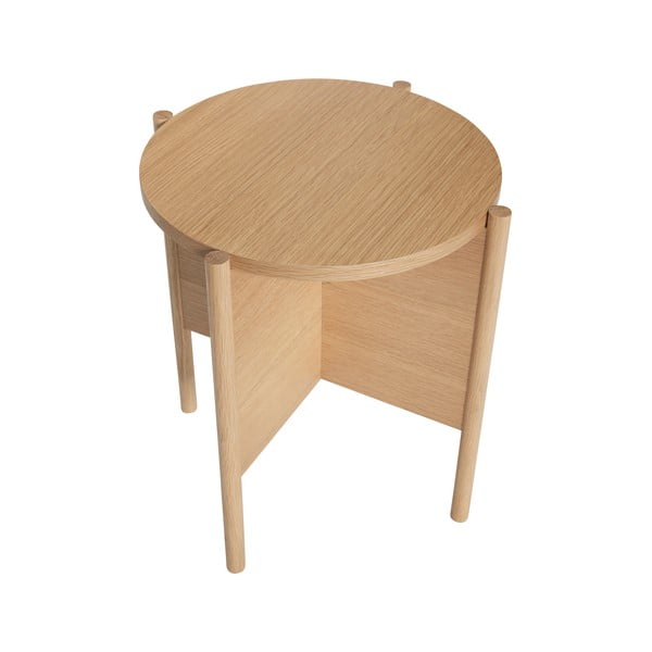 Okrúhly odkladací stolík v dekore duba ø 45 cm Heritage – Hübsch-image-3