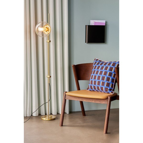 Stojacia lampa v mosadznej farbe so skleneným tienidlom (výška 147 cm) Bubble – Hübsch-image-1