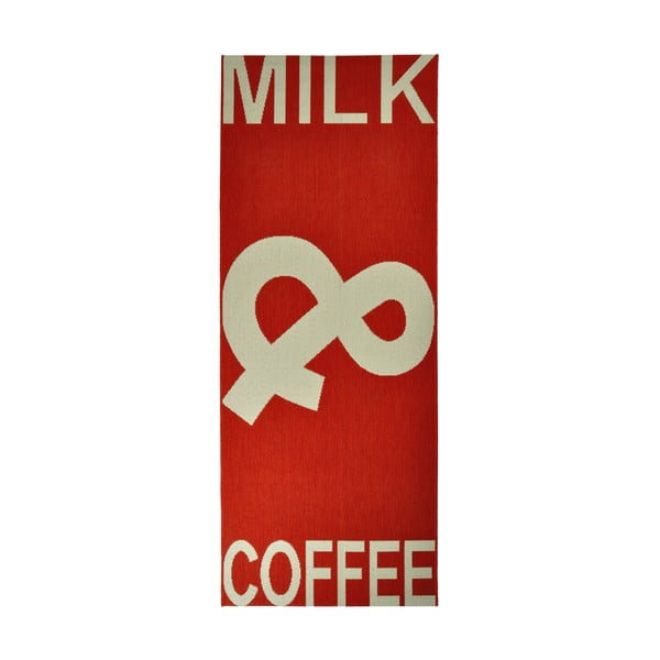 Kuchynský koberec Milk&Coffee 80x200 cm, červený