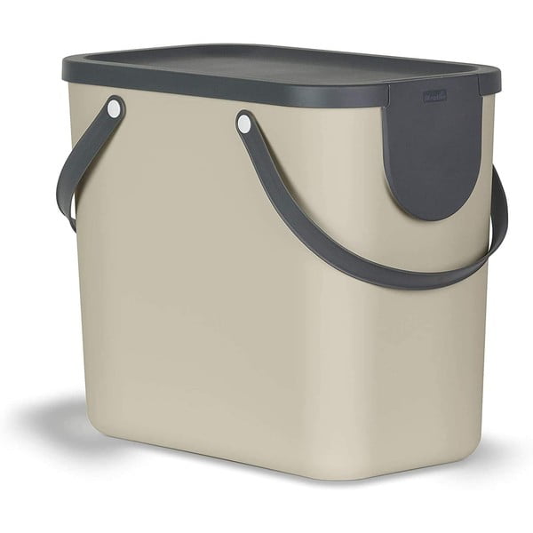 Svetlohnedý odpadkový kôš na triedený odpad z recyklovaného plastu 25 l Albula – Rotho