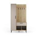 Predsieňová zostava v dekore duba v krémovo-prírodnej farbe 108x195x35 cm Heidy – Marckeric